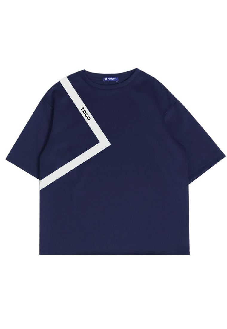 MTV67 Kaos Oversize Distro Pria Triangle Line Tdco navy