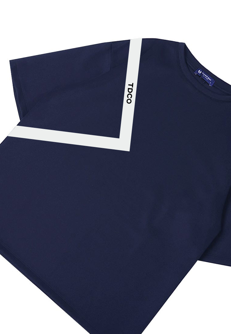 MTV67 Kaos Oversize Distro Pria Triangle Line Tdco navy