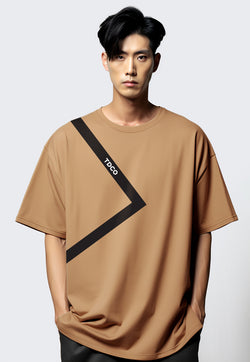 MTV68 Kaos Oversize Distro Pria Triangle Line Tdco khaki