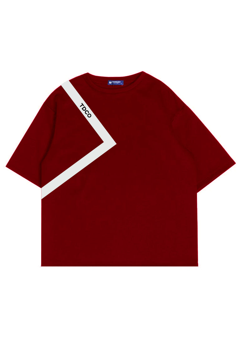 MTV69 Kaos Oversize Distro Pria Triangle Line Tdco maroon
