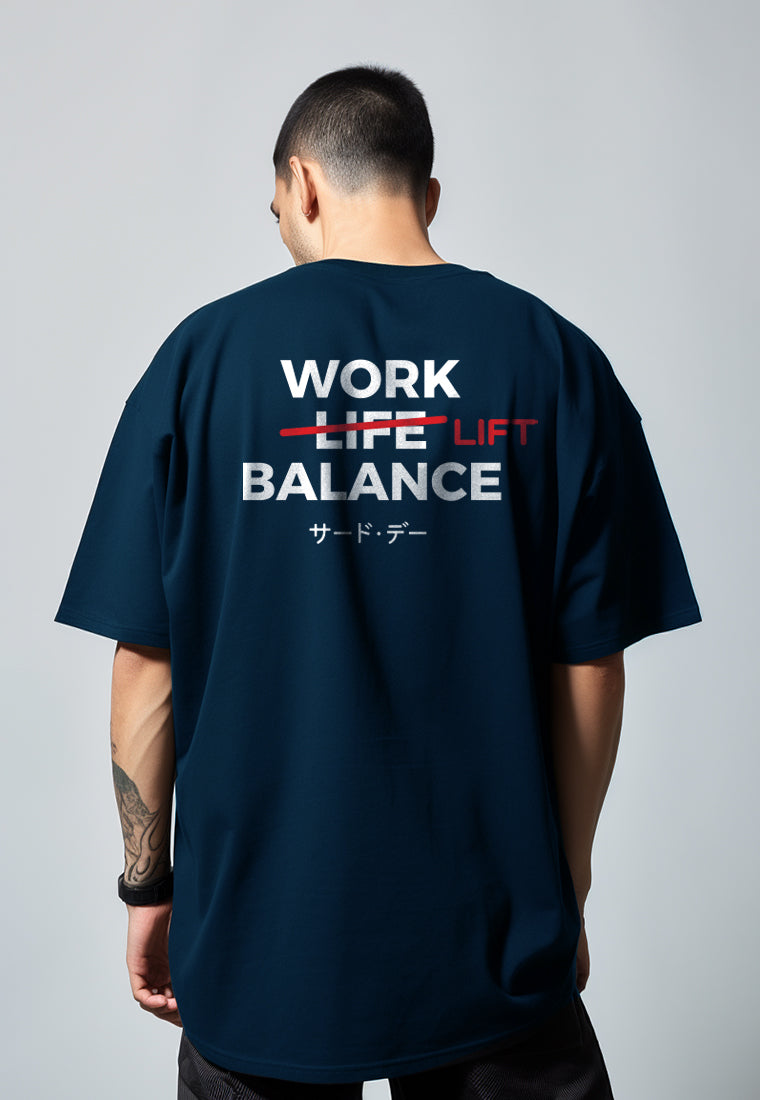 MTV70 Kaos Oversize Gym ScubaLux bahan tebal "work lift balance" navy