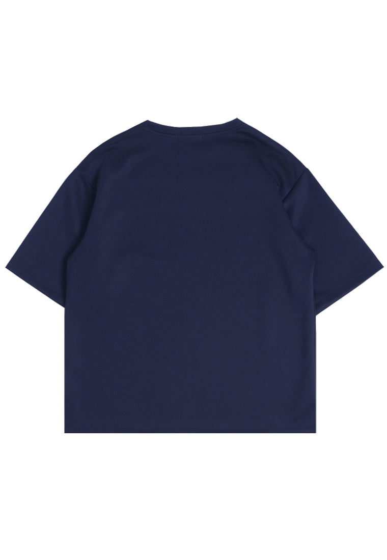 MTV71 kaos oversize bahan tebal putih scuba pria distro "virtuous authentic" navy