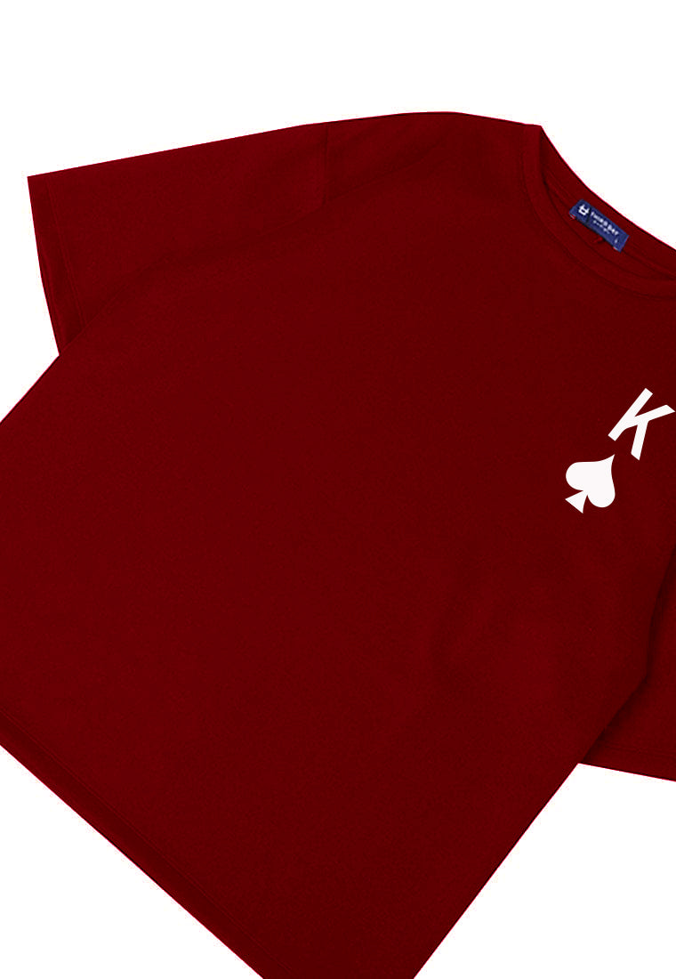 MTV73 Kaos Oversize Distro Pria King Spade Dakir Maroon