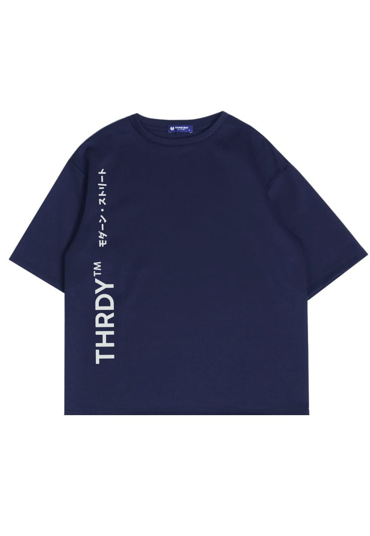 MTV76 Kaos Oversize Distro Pria Thirdday THRDY Tm Vertikal Navy