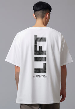 MTV83 Kaos Oversize Gym Pria Bahan Tebal LIFT Putih