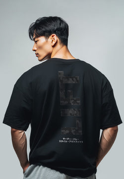 MTV84 Kaos Oversize Gym Pria Bahan Tebal LIFT hitam