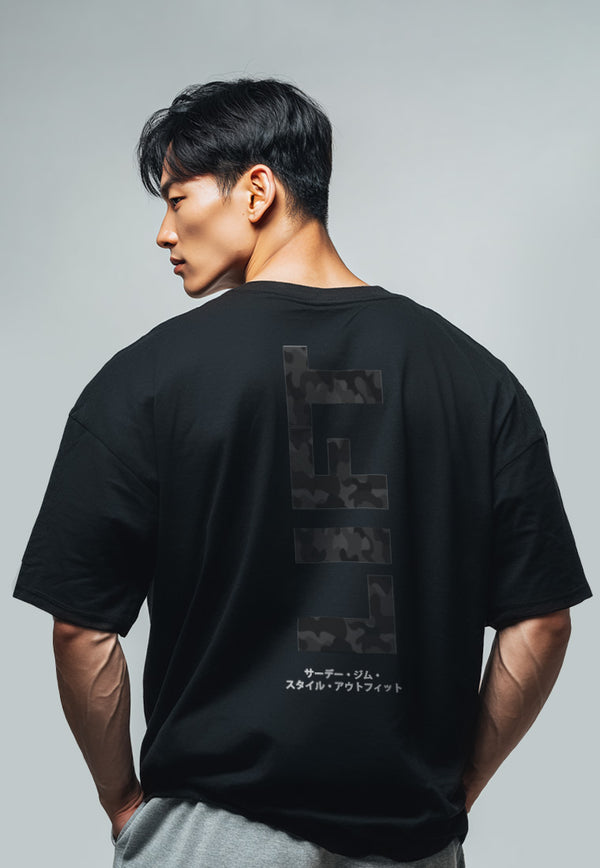 MTV84 Kaos Oversize Gym Pria Bahan Tebal LIFT hitam