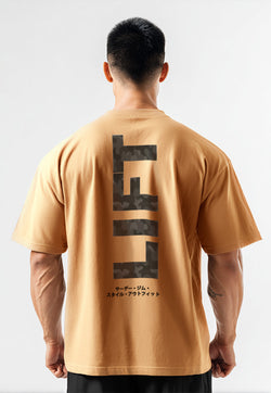MTV85 Kaos Oversize Gym Pria Bahan Tebal LIFT khaki