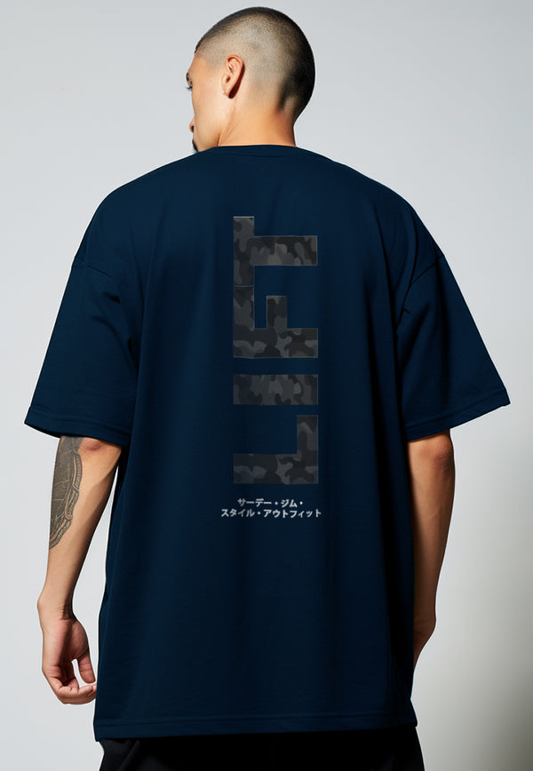 MTV86 Kaos Oversize Gym Pria Bahan Tebal LIFT navy