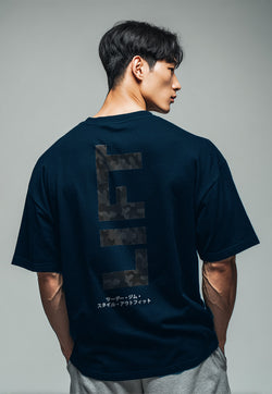 MTV86 Kaos Oversize Gym Pria Bahan Tebal LIFT navy