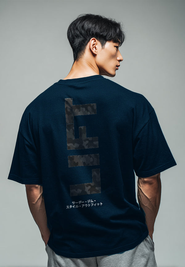 MTV86 Kaos Oversize Gym Pria Bahan Tebal LIFT navy