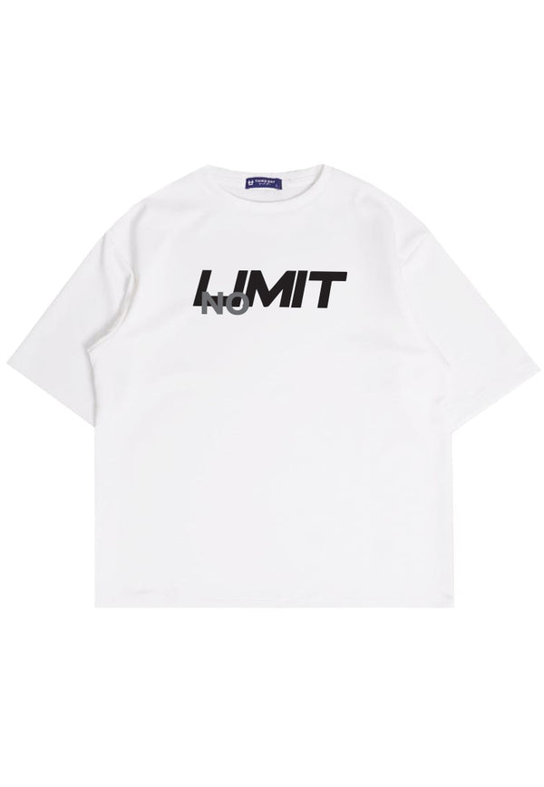 MTV95 Kaos Oversize Pria Bahan Tebal Scuba "limit" putih