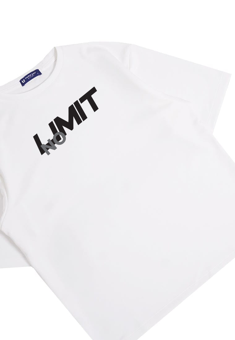 MTV95 Kaos Oversize Pria Bahan Tebal Scuba "limit" putih