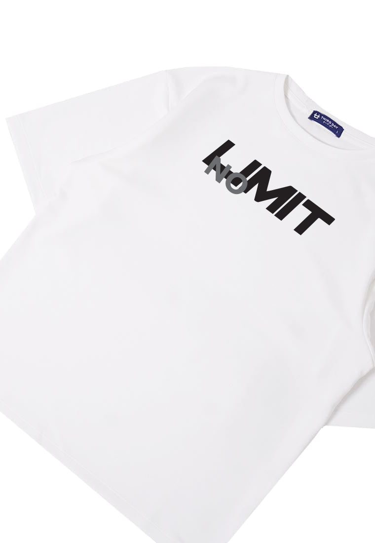 MTV95 Kaos Oversize Pria Bahan Tebal Scuba "limit" putih