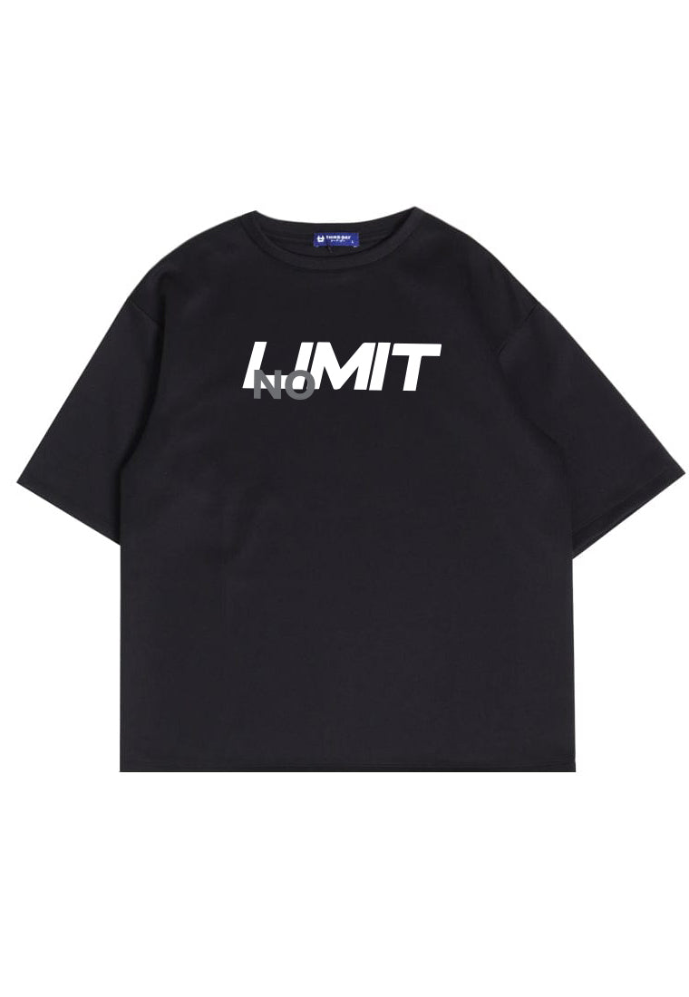 MTV96 Kaos Oversize Pria Bahan Tebal Scuba "limit" hitam