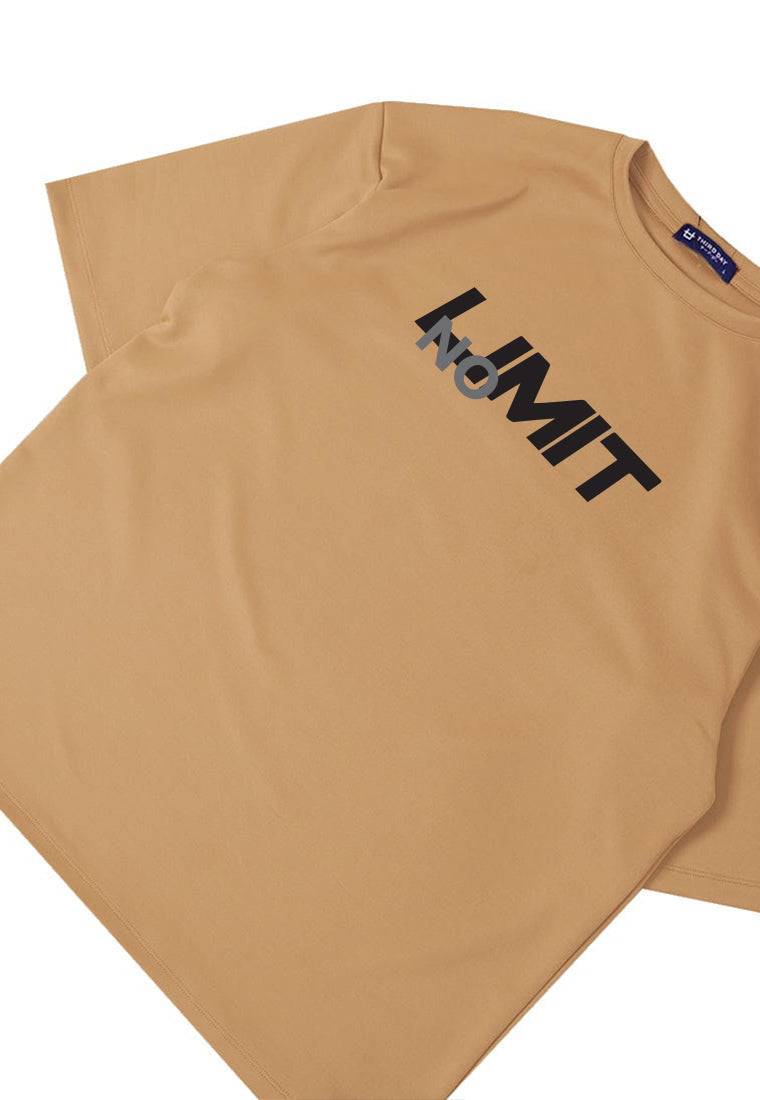 MTV97 Kaos Oversize Pria Bahan Tebal Scuba "limit" khaki