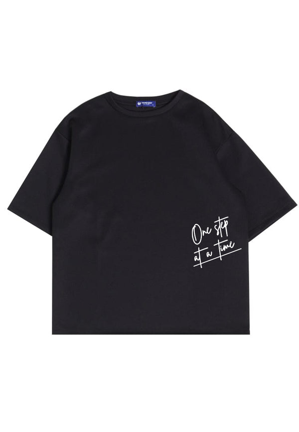 MTW04 kaos oversize keren scubalux "one step at a time" hitam