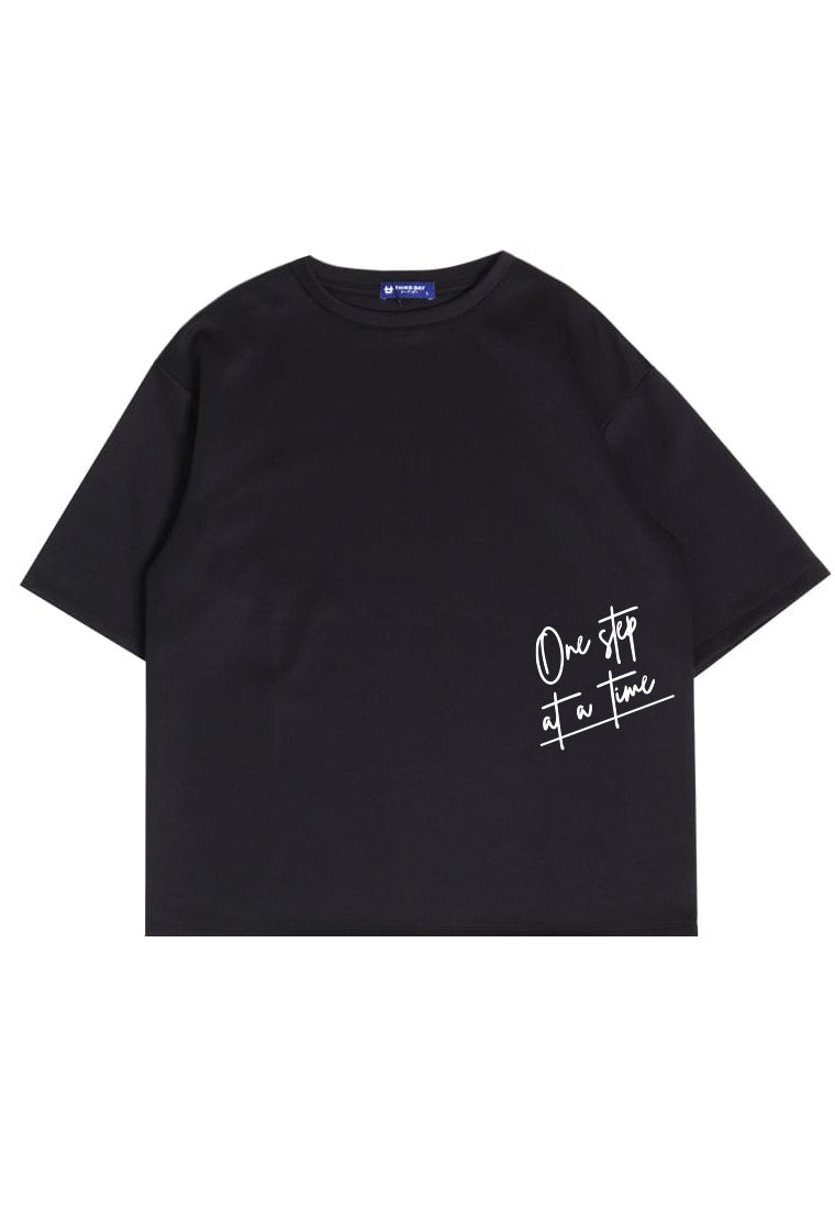 MTW04 kaos oversize keren scubalux "one step at a time" hitam