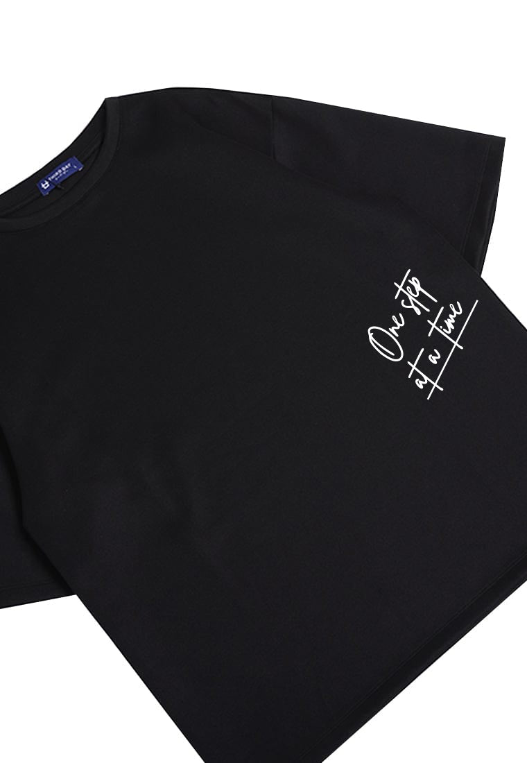 MTW04 kaos oversize keren scubalux "one step at a time" hitam