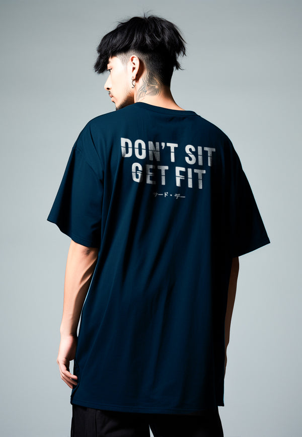 MTW13 Kaos Oversize Gym ScubaLux Tebal "get fit" navy