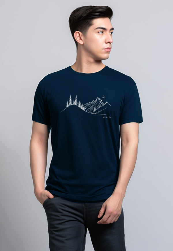 MTW27 Kaos Lengan Pendek Pria Landscape instacool navy