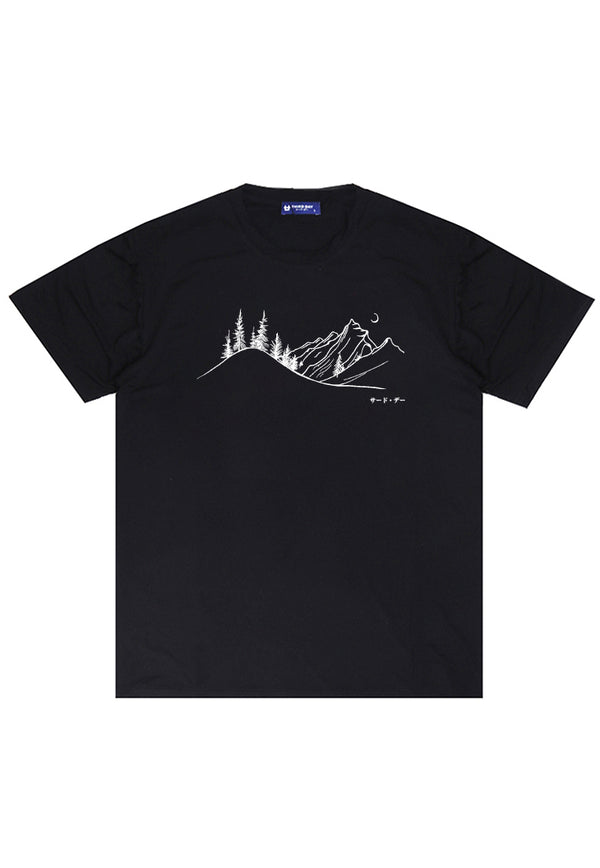 MTW28 Kaos Lengan Pendek Pria Landscape instacool hitam