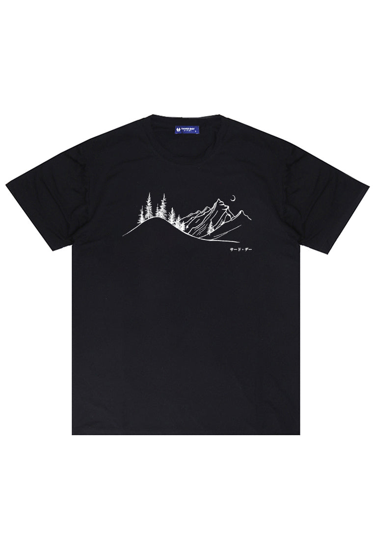 MTW28 Kaos Lengan Pendek Pria Landscape instacool hitam