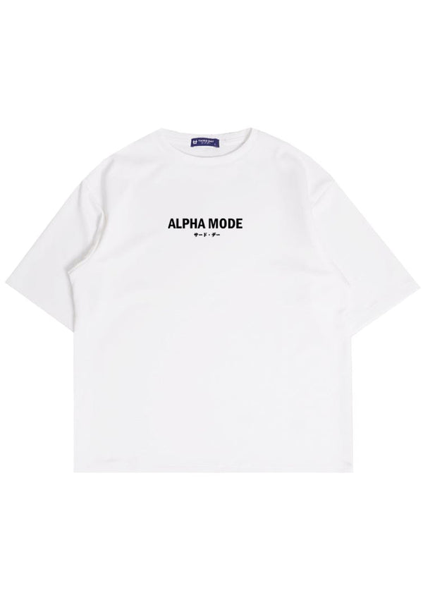 MTW33 Kaos Oversize Gym Pria Scuba Tebal "alpha mode" putih