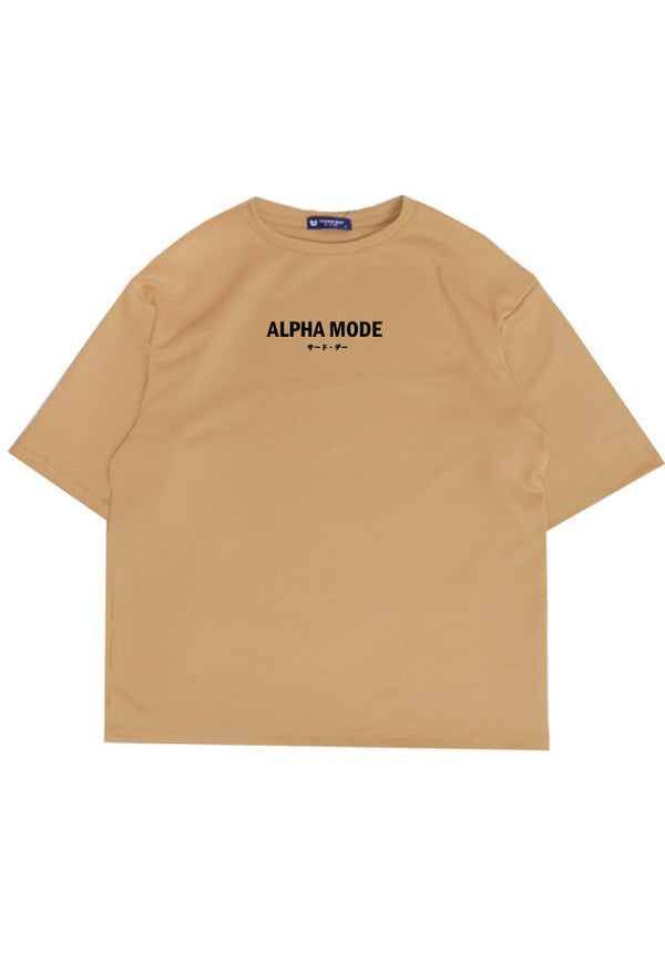 MTW34 Kaos Oversize Gym Pria Scuba Tebal "alpha mode" khaki