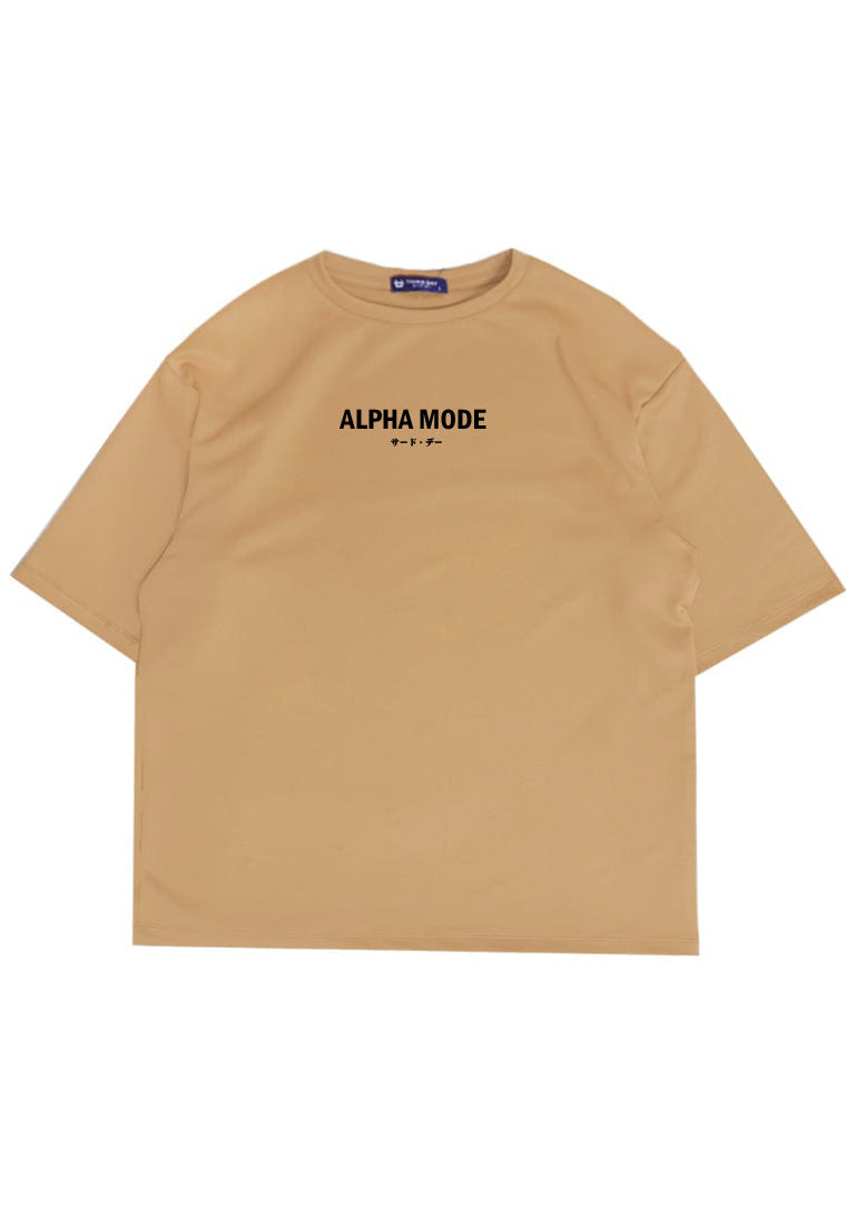 MTW34 Kaos Oversize Gym Pria Scuba Tebal "alpha mode" khaki