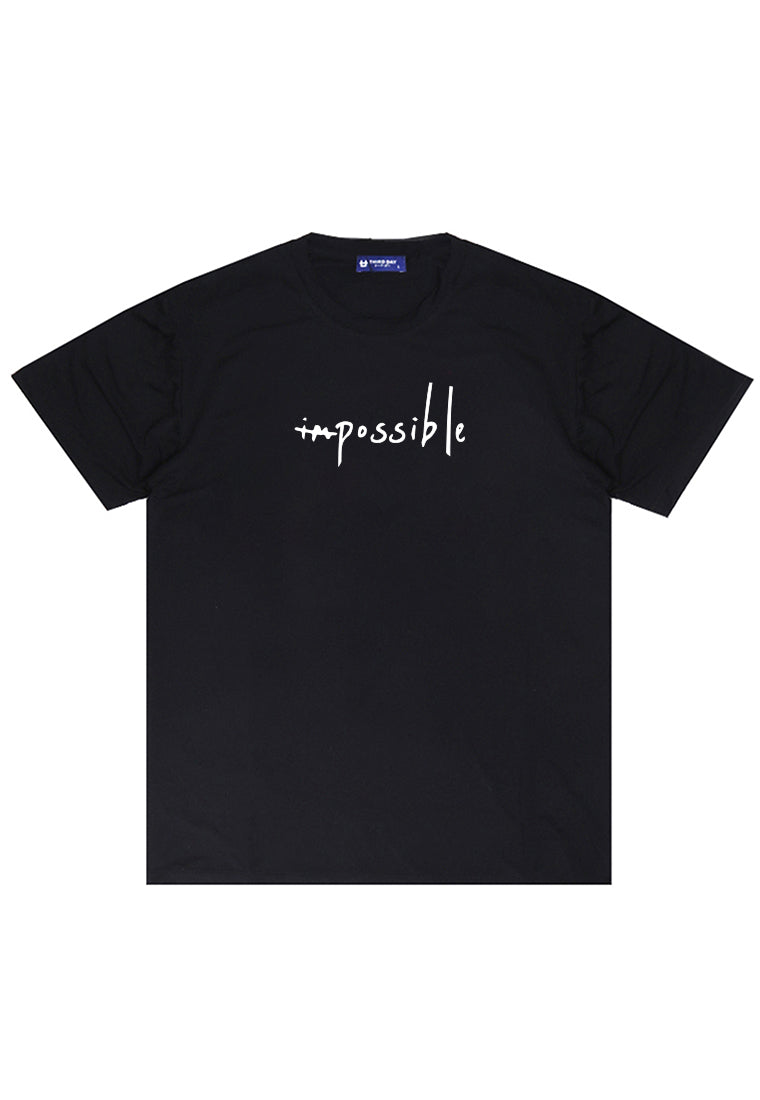 MTW38 Kaos Lengan Pendek Simpel Pria Instacool "im possible" hitam