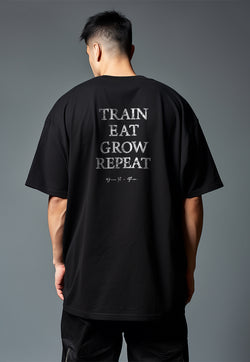 MTW41 Kaos Oversize Gym Scubalux "train eat grow repeat" hitam
