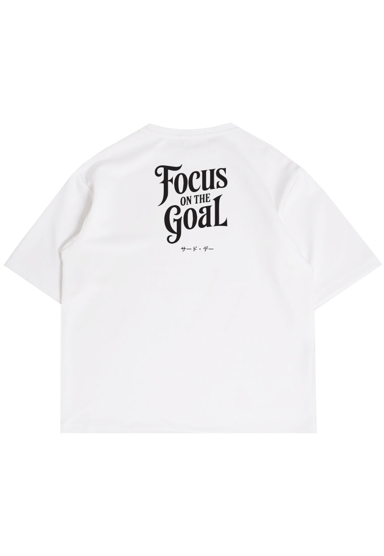 MTW44 Kaos Oversize Gym Scuba Lux "focus on goal " putih