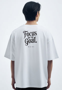 MTW44 Kaos Oversize Gym Scuba Lux "focus on goal " putih