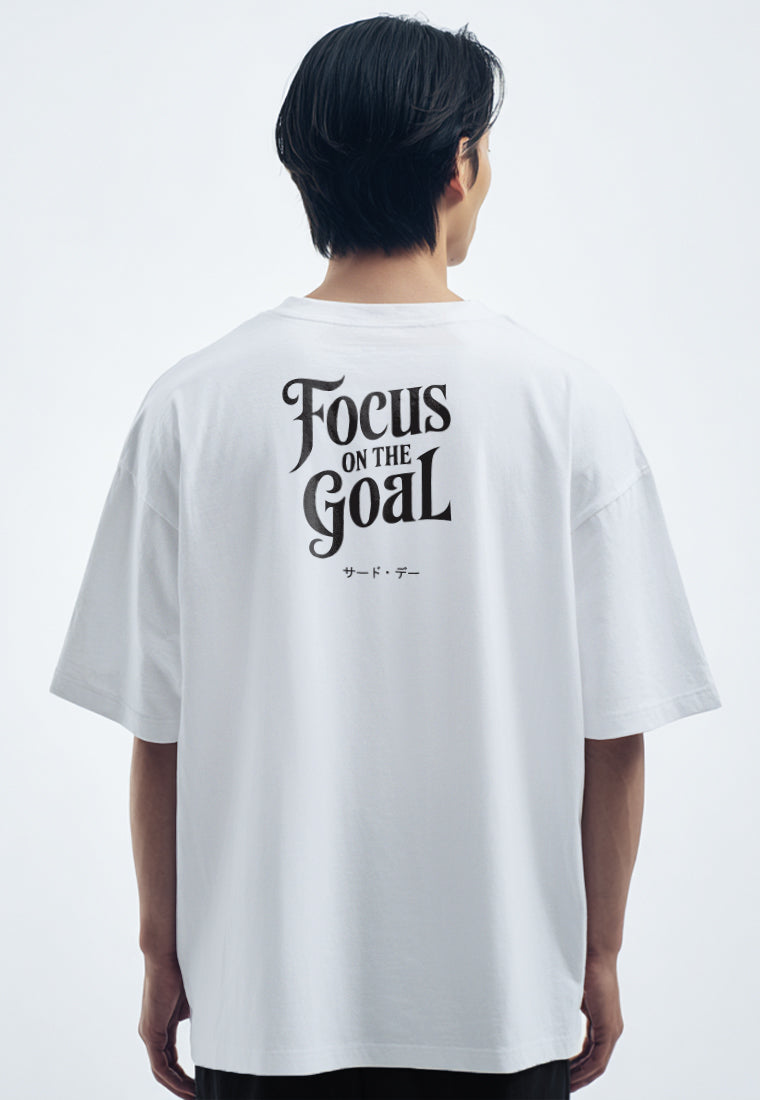 MTW44 Kaos Oversize Gym Scuba Lux "focus on goal " putih