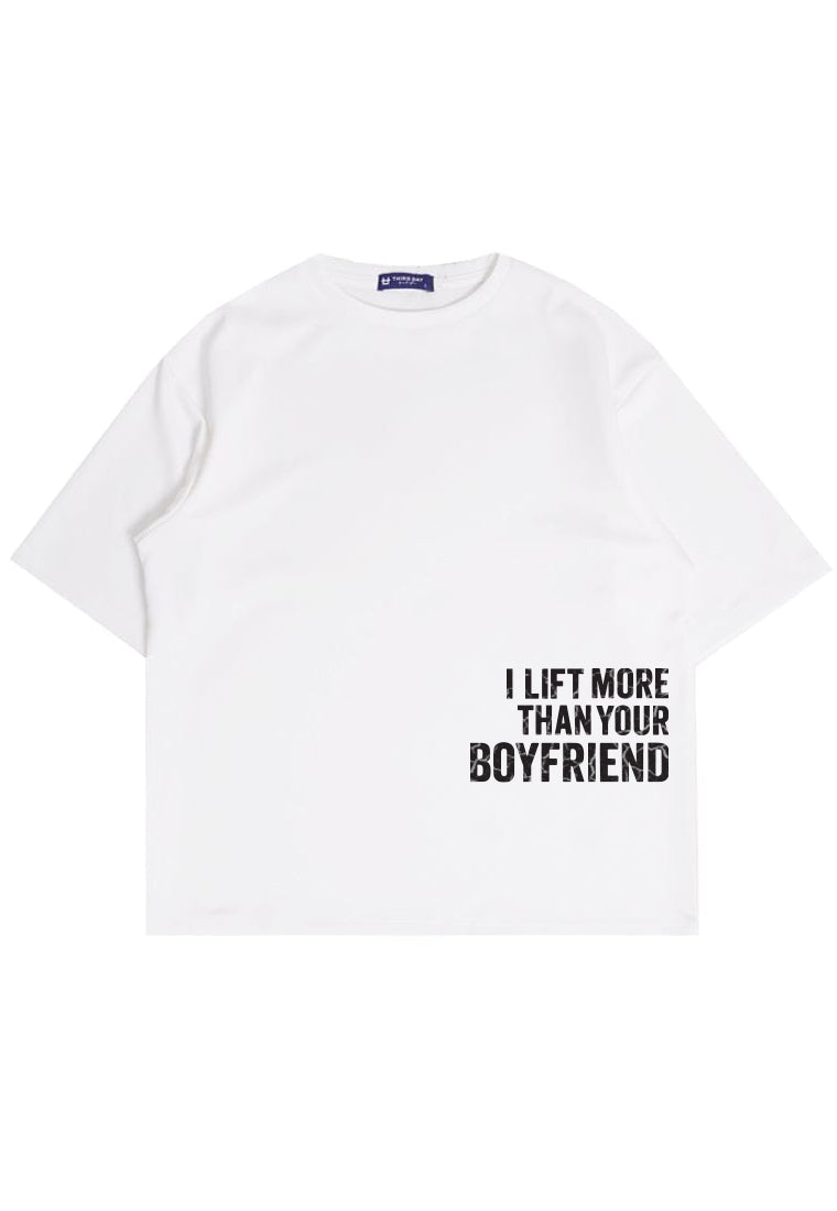 MTW51 Kaos Oversize Gym Lifting ScubaLux "i lift more" putih