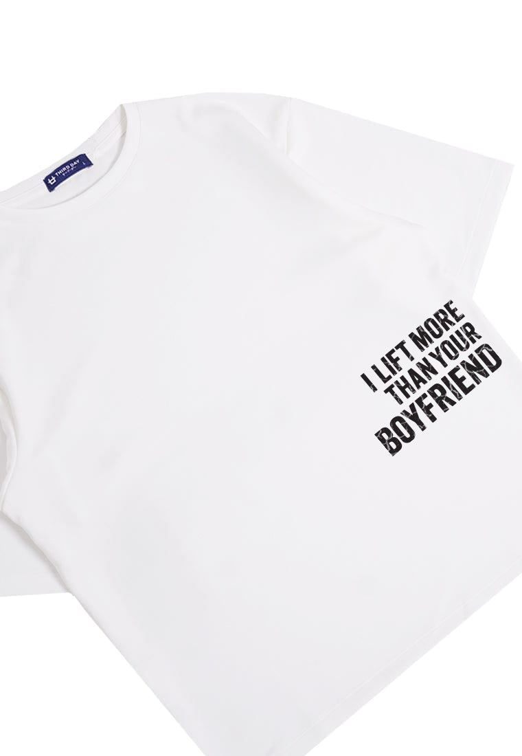 MTW51 Kaos Oversize Gym Lifting ScubaLux "i lift more" putih
