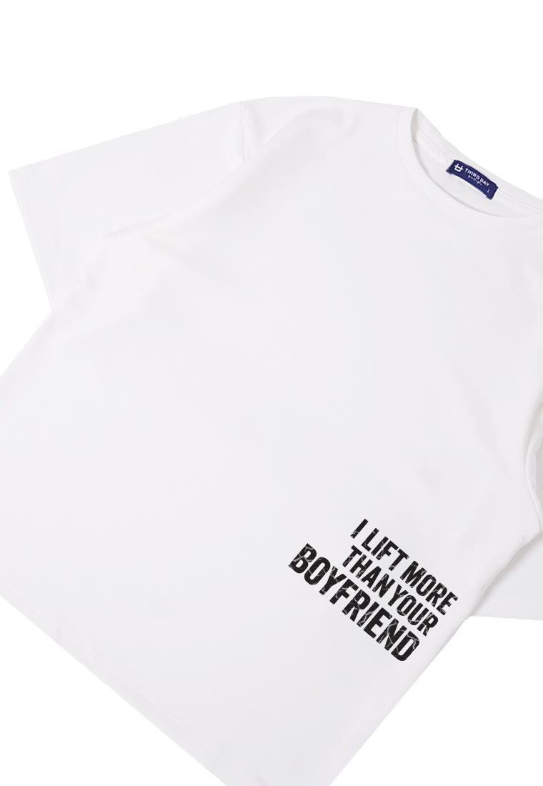 MTW51 Kaos Oversize Gym Lifting ScubaLux "i lift more" putih