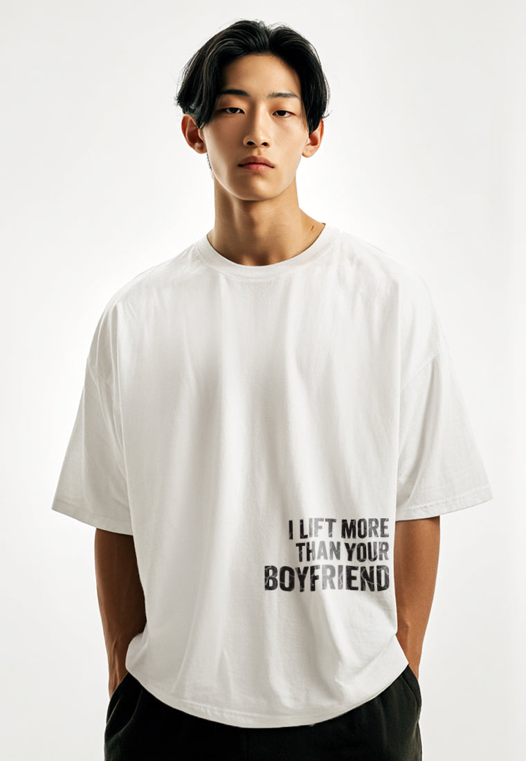 MTW51 Kaos Oversize Gym Lifting ScubaLux "i lift more" putih