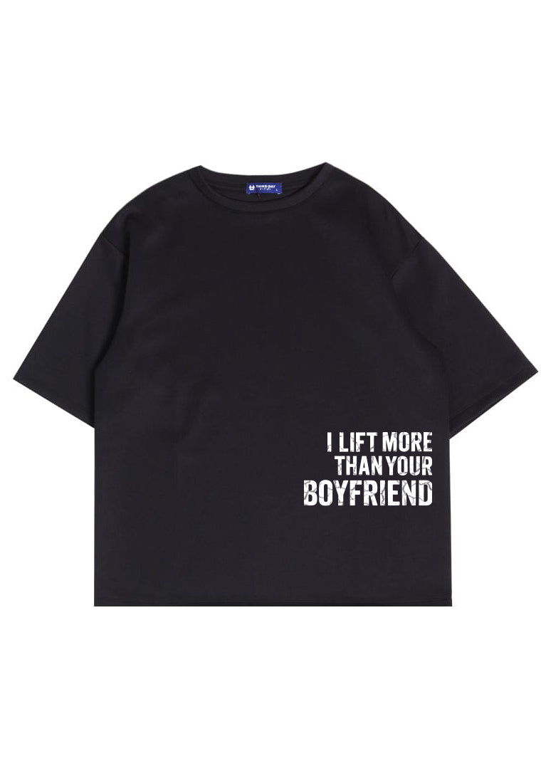 MTW52 Kaos Oversize Gym Lifting ScubaLux "i lift more" hitam