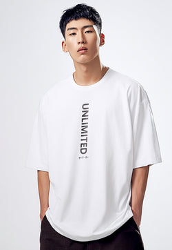 MTW59 Kaos Oversize Gym Bahan Tebal Scubalux "unlimited" putih