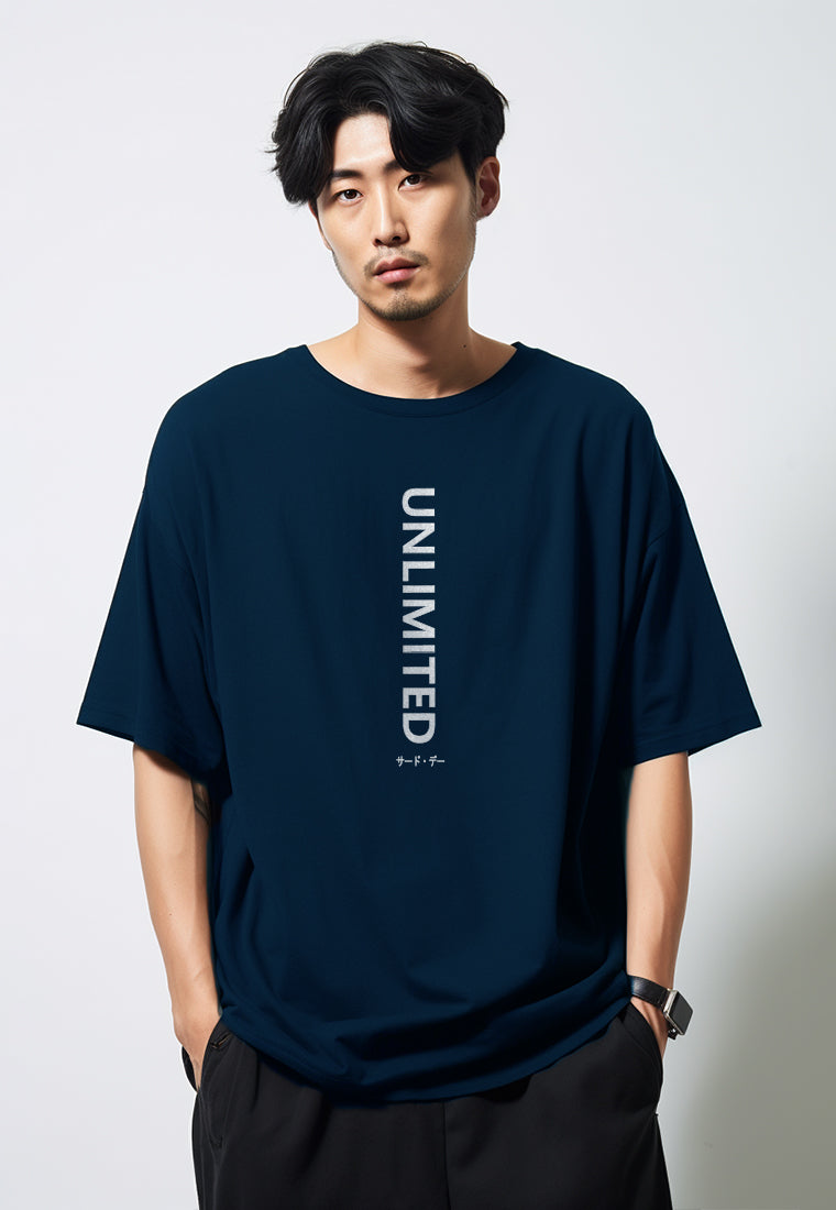 MTW60 Kaos Oversize Gym Bahan Tebal Scubalux "unlimited" navy