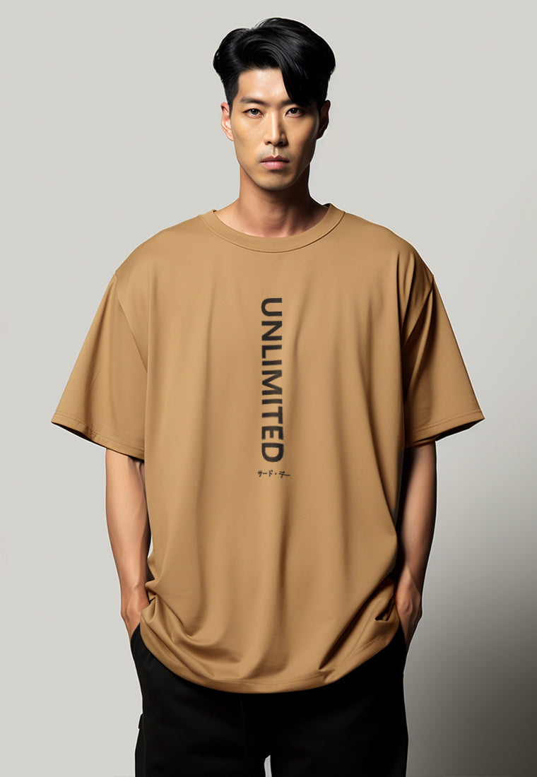 MTW62 Kaos Oversize Gym Bahan Tebal Scubalux "unlimited" khaki