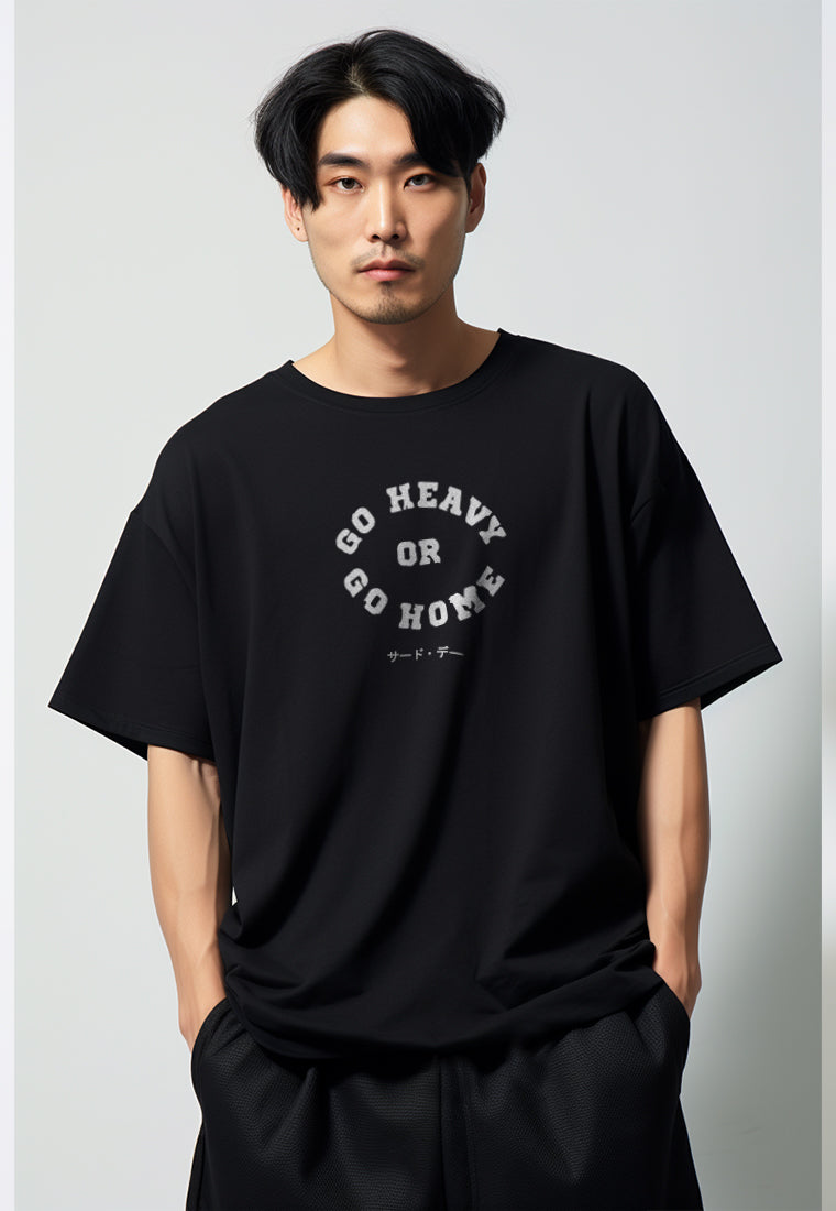 MTW64 Kaos Oversize Gym Bahan Tebal Scubalux "go heavy" hitam