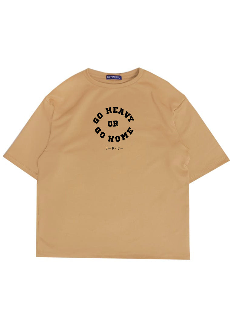 MTW65 Kaos Oversize Gym Bahan Tebal Scubalux "go heavy" khaki