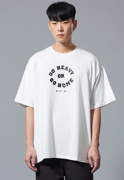 MTW66 Kaos Oversize Gym Bahan Tebal Scubalux "go heavy" putih