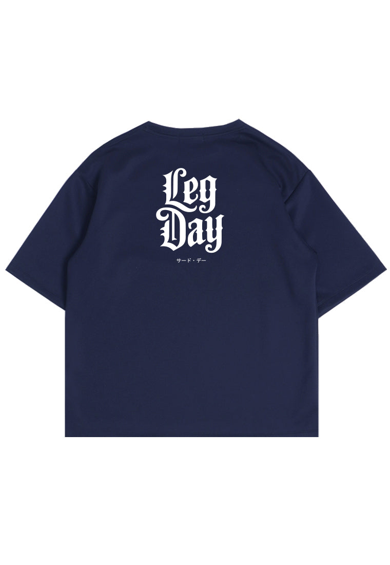 MTW68 Kaos Oversize Gym Bahan Tebal Scubalux "leg day" navy