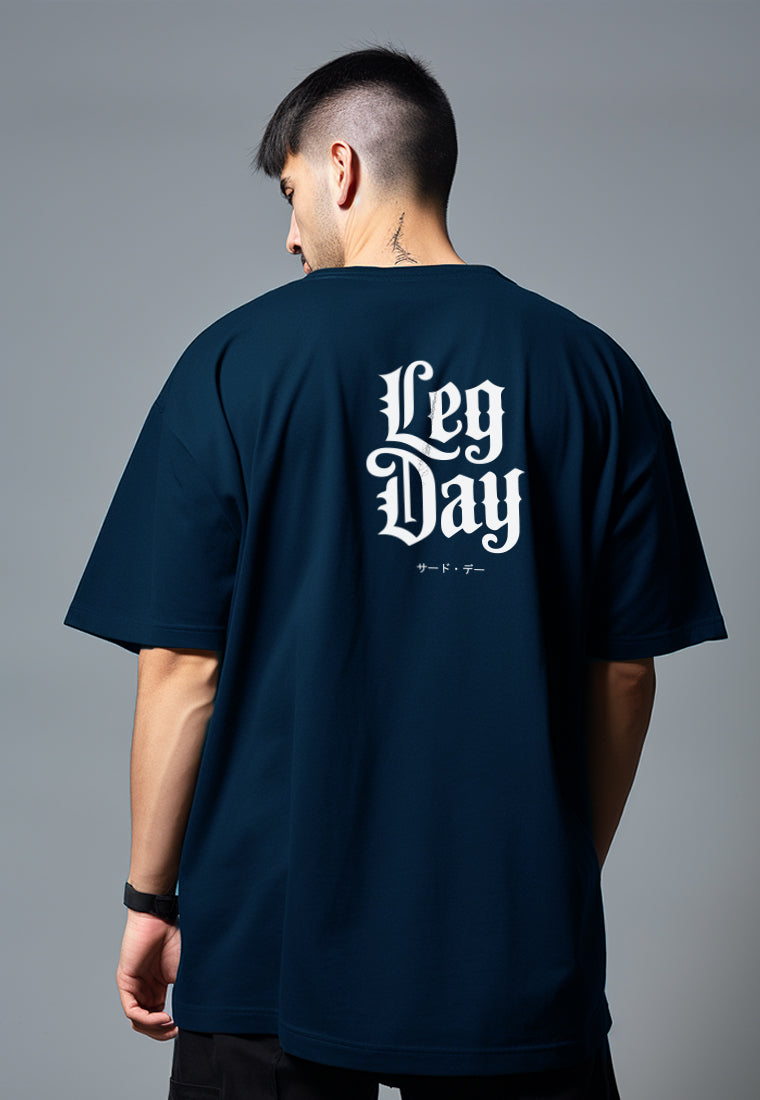 MTW68 Kaos Oversize Gym Bahan Tebal Scubalux "leg day" navy