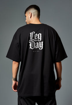 MTW69 Kaos Oversize Gym Bahan Tebal Scubalux "leg day" hitam