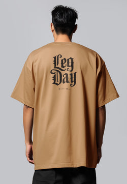 MTW70 Kaos Oversize Gym Bahan Tebal Scubalux "leg day" khaki
